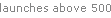 launches above 500